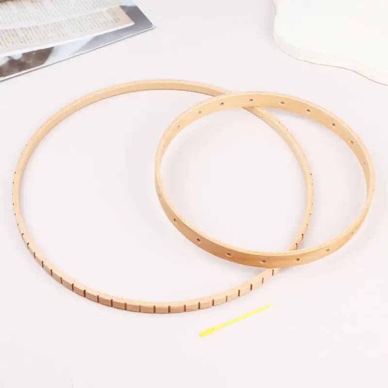 Wooden Hoops DIY Weaving Tools Round Wooden Knitting Loom Wall Hangings Crafts