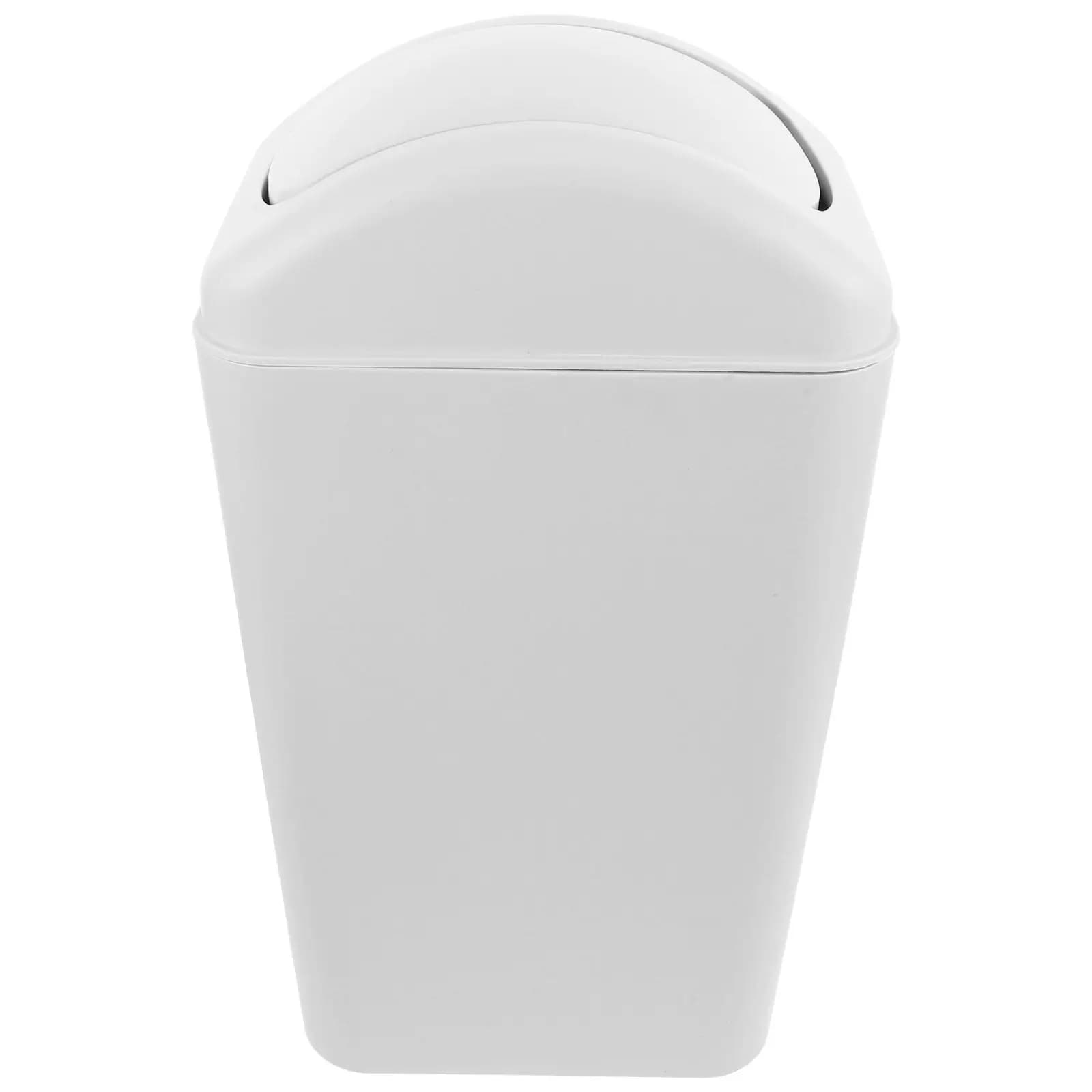 8L Slim Plastic Trash Can Swing Lid Bathroom Kitchen Bedroom Garbage Bin Space Saving Lidded Wastebasket Large Capacity Odor