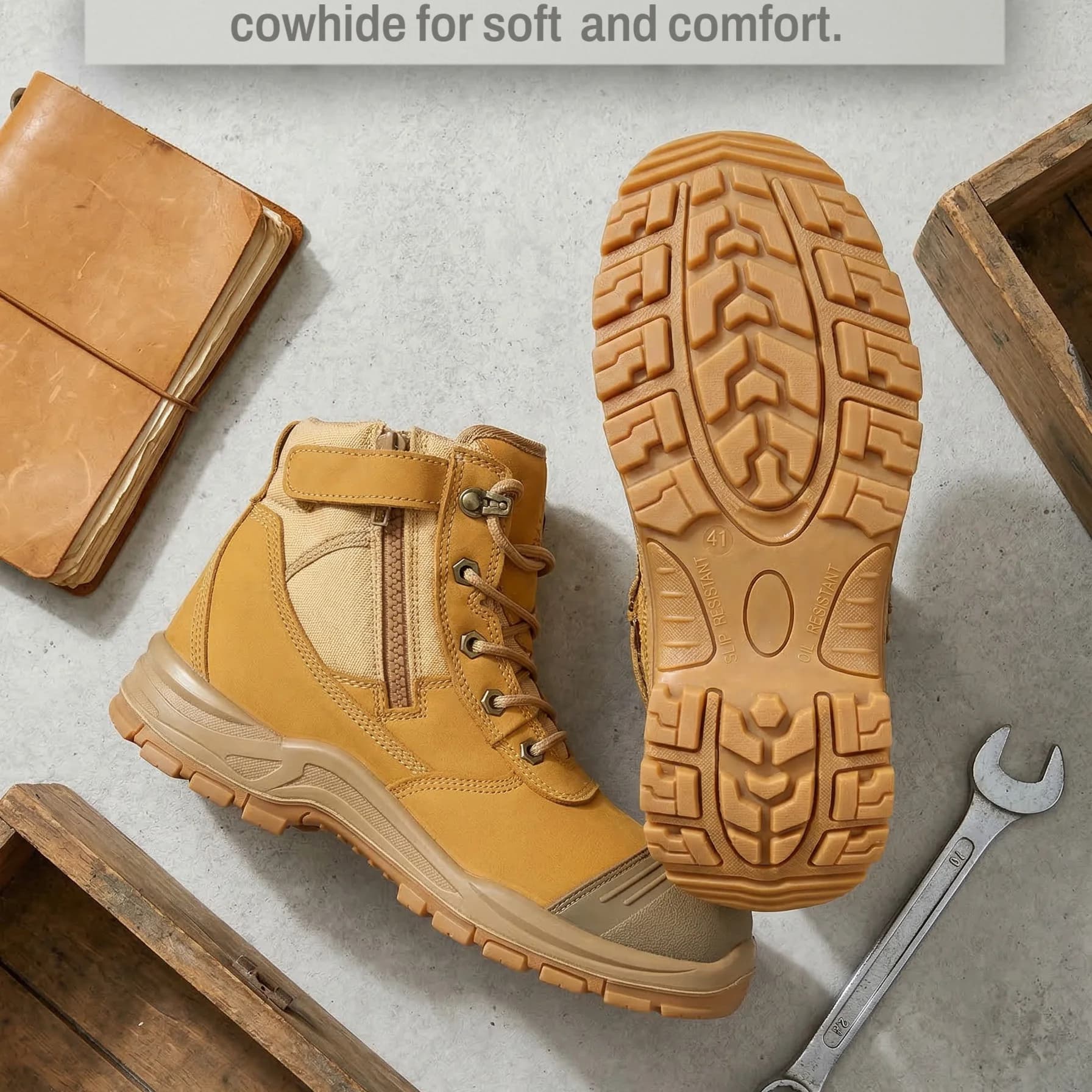 Stivali da Caccia Impermeabili con Punta in Acciaio per Uomo, Scarpe di Sicurezza in Pelle, Sneakers Tattiche alla Caviglia, Calzature da Trekking