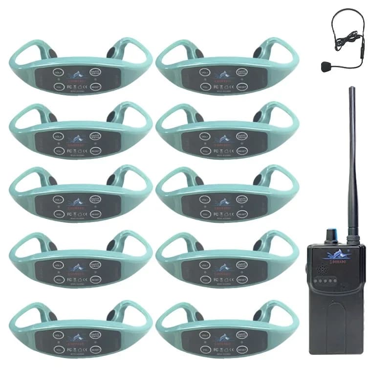 Comunicatore per allenamento di nuoto 1 Walkie Talkie 10 H904 Cuffie a conduzione ossea Sistema Swimtalk