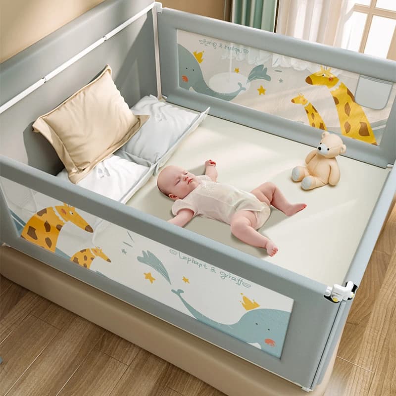 Children's Antique Protective Fence Children's Safety Bed Beam Lunetta Children's Protective Bed Guides Fully Surrounded Removable and Washable