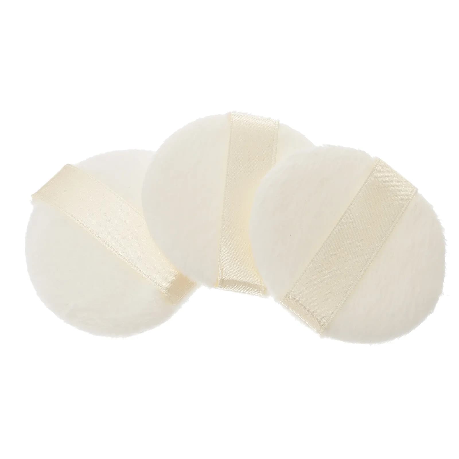 3Pcs Short Hair Powder Puff Cotton Soft Comfortable Body Dusting Makeup Sponge Foundation Applicator Talcum Powder Pad