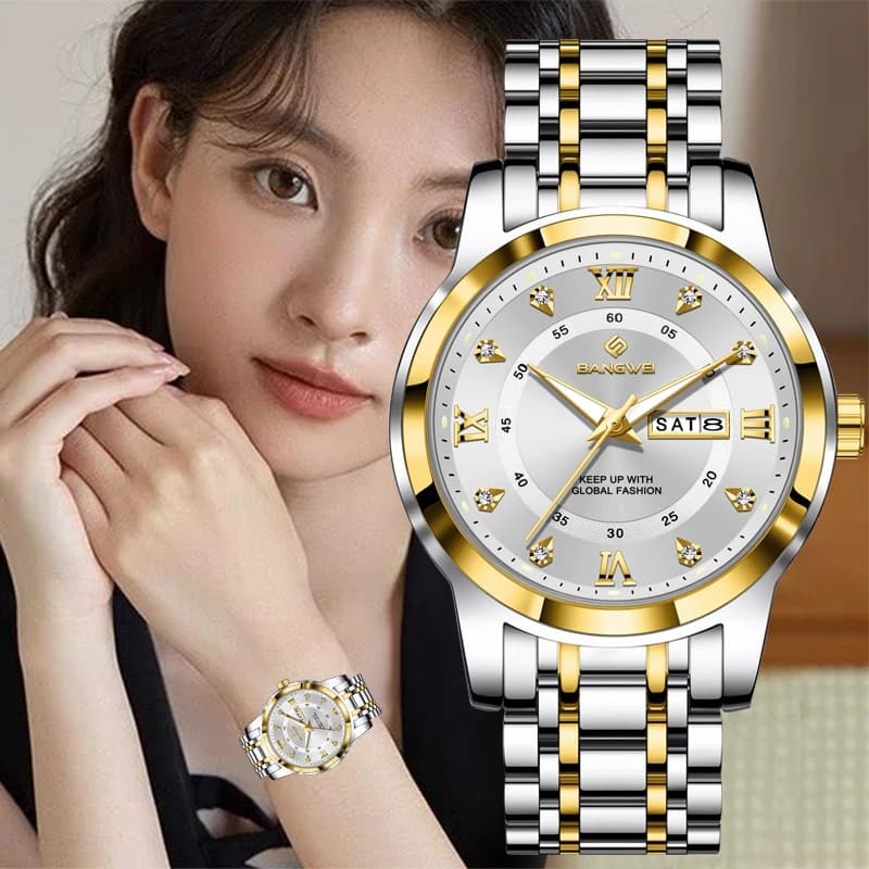 LIGE 2026 New Watch with Women's Diamonds, Steel Creative Wristwatches, Waterproof Women's Watch, Montre Femme