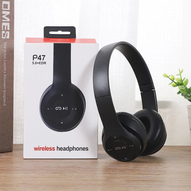 P47 Auricolari Bluetooth senza fili con microfono Cuffie pieghevoli Bass HIFI Sound Gioco Musica Cuffie stereo per smartphone Gioco TV