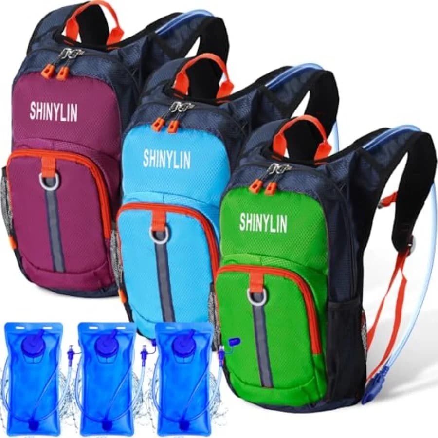 Zaino idrico da 3 pezzi con sacca idrica da 1,5 L, zaino idrico leggero e isolato per ragazzi e ragazze, per ciclismo e arrampicata