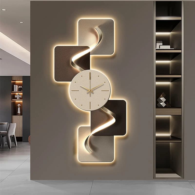 Orologio da parete a LED per corridoio, moderno, silenzioso, per ingresso, decorazione per soggiorno