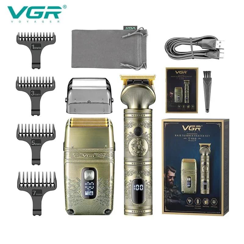 VGR Electric Haircuts Haircutting Machine Waterproof Hair Cutting Machine Professional Haircuts Metal Barber Haircuts for Men V-649
