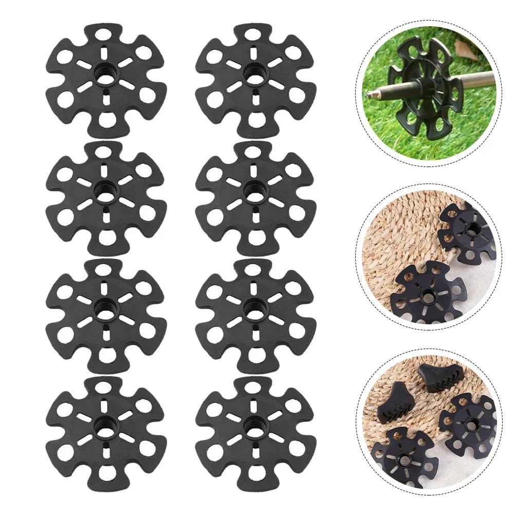 8 Pieces Large Snowflake Bearings for Trekking Sticks, Hiking Stick Tips, Outdoor Stick Accessories