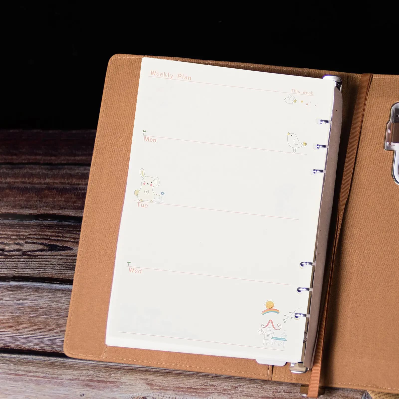 3 Pezzi di Carta di Ricambio a Fogli Sciolti per Quaderno, con Sei Fori, Carta da Scrittura Liscia e Spessa per Planner, Blocco Note, Scuola