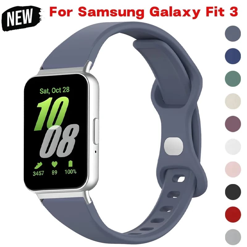 Band for Galaxy Fit 3 Strap for Women's Watch Adapter Samsung Accessories for Women's Strap Silicone Bracelet for Women