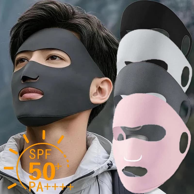 Maschera Solare Leggera in Nylon con Naso Aperto, Protezione UV Traspirante per Sport all'Aperto e Ciclismo