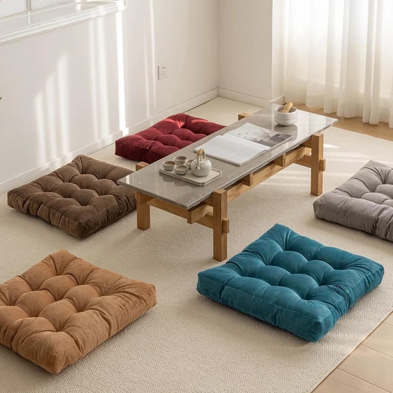 Cuscino da pavimento grande Tatami marrone, imbottito, per sedia, poltrona, ottoman, pouf, cuscino da meditazione per casa e ufficio