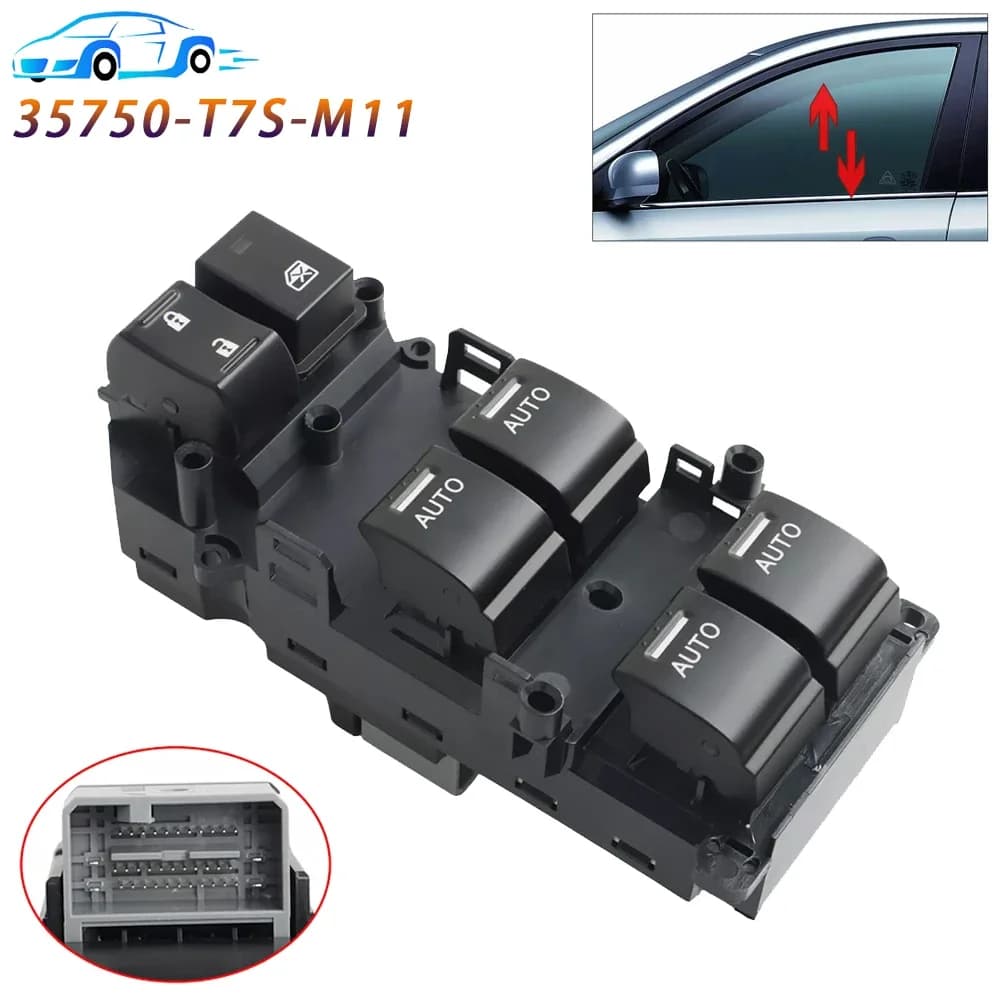 Per Honda Civic 2011 2012 2013 2014 2015 2016 2017 pulsante di controllo del sollevatore dell'interruttore della finestra principale di alimentazione muslimah