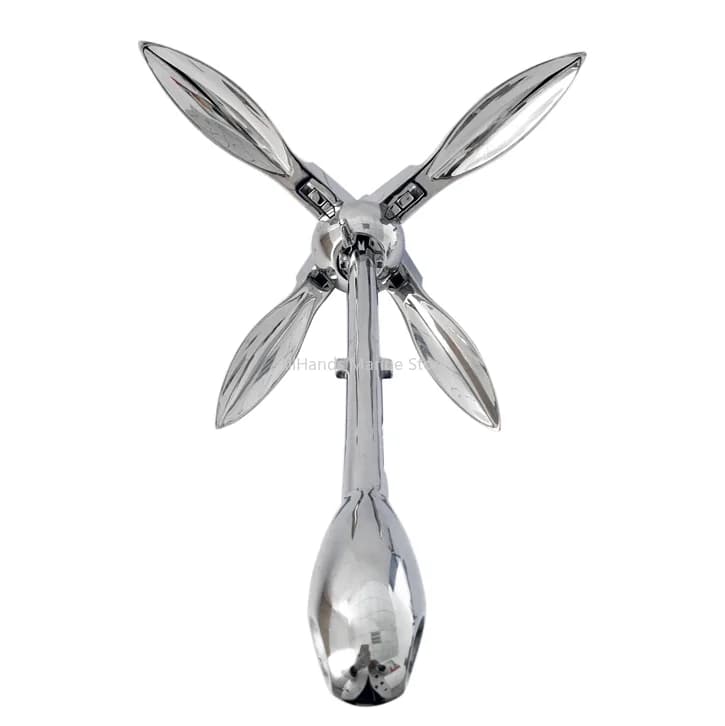 Stainless Steel Folding Anchor 2.5kg Stainless Steel Marine Kayak Fishing Kit Grapnel Folding Boat Anchor