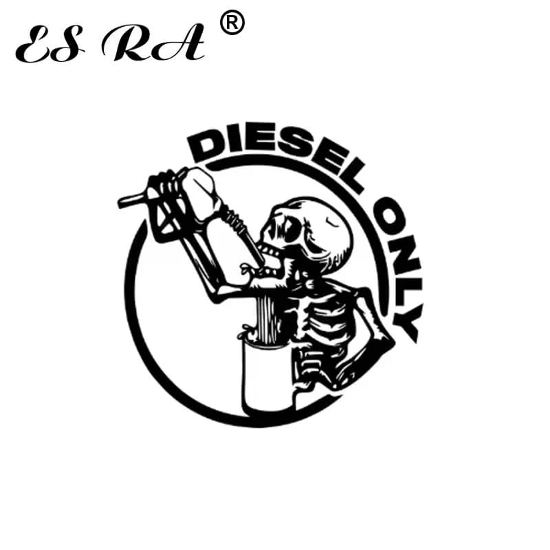 Creative Reflective Sticker Fun DIESEL ONLY Car Sticker with Decalcomanie skull in waterproof vinyl for the decoration of the fuel tank cap windscreen
