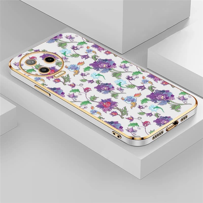 Custodia protettiva per telefono con placcatura per Infinix Note 40 12 VIP G96 11 Pro 11S 8i in silicone morbido TPU antiurto con stampa floreale