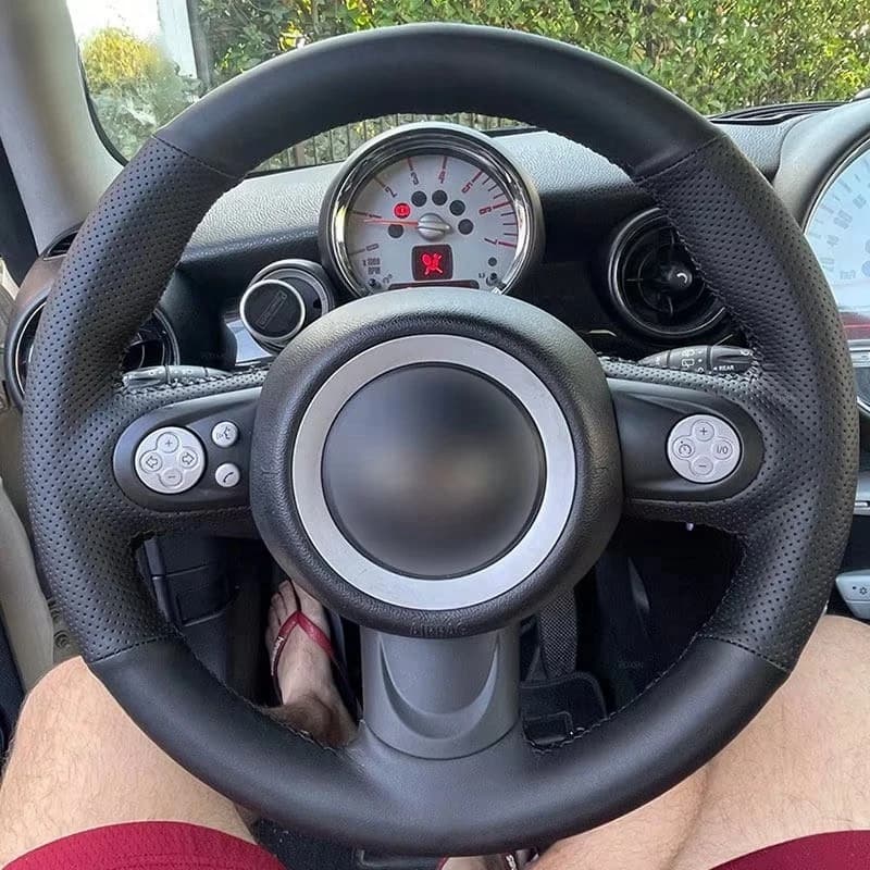 Car steering wheel Trim leather cover Wheel for Mini R56 R57 Hatchback Convertible Coupe Roadster 3 rays