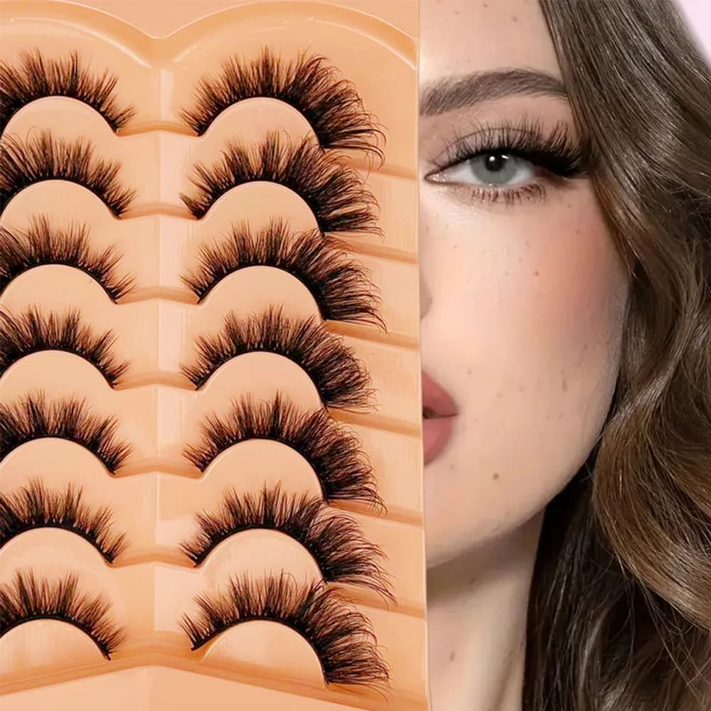 7 pairs of cat-eye eyelashes, tools for extending eyelashes for external corners of the eyes, suitable for daily meetings