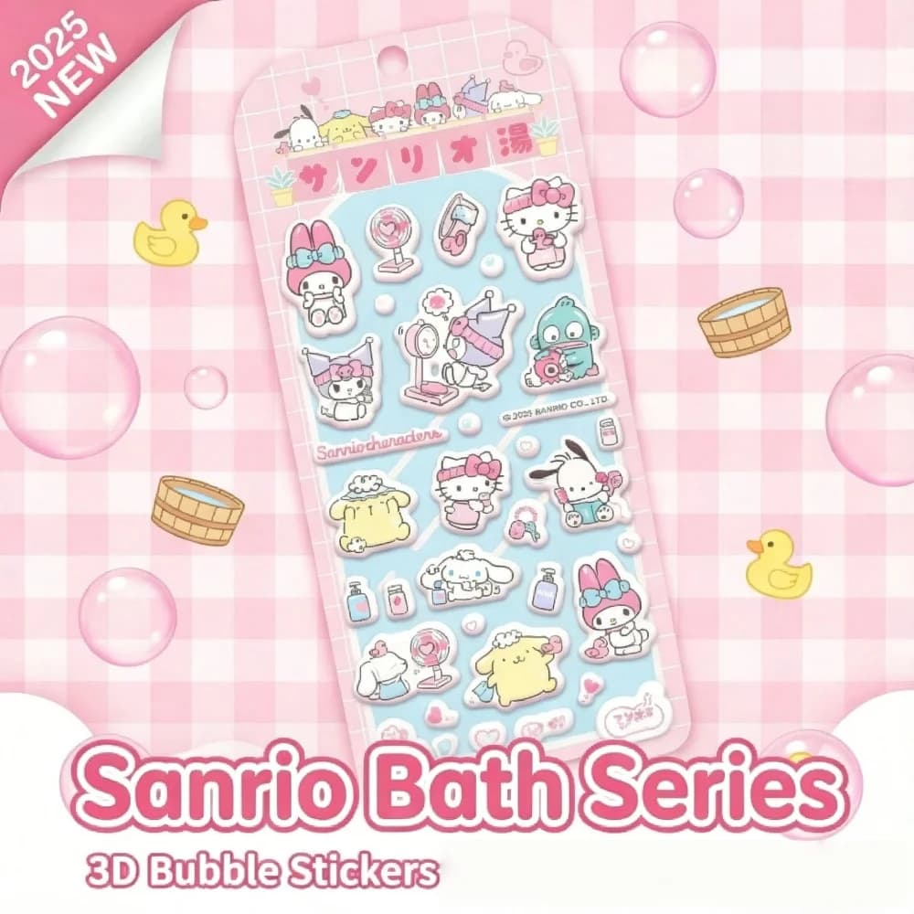 Adesivi 3D Originali Sanrio in PVC Hello Kitty Kuromi My Melody Cinnamoroll, Simpatici Decalcomani Cartoon per Laptop, Custodie per Telefono, Decorazioni, Regalo