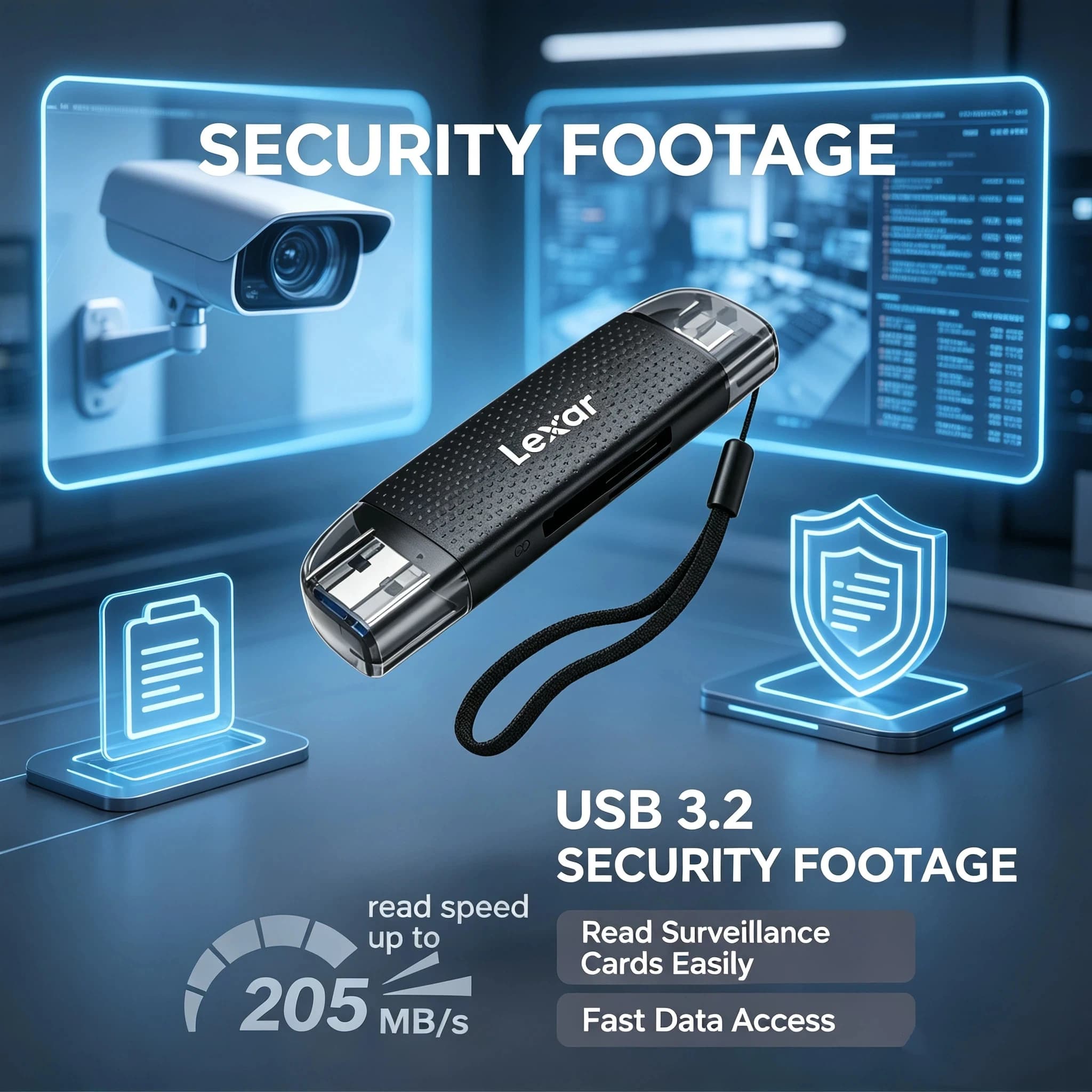 Lexar Fast USB C Memory Card Reader 205MB/s USB 3.2 Dual Slot SD Micro SD TF Card Reader USB A Type C Adapter