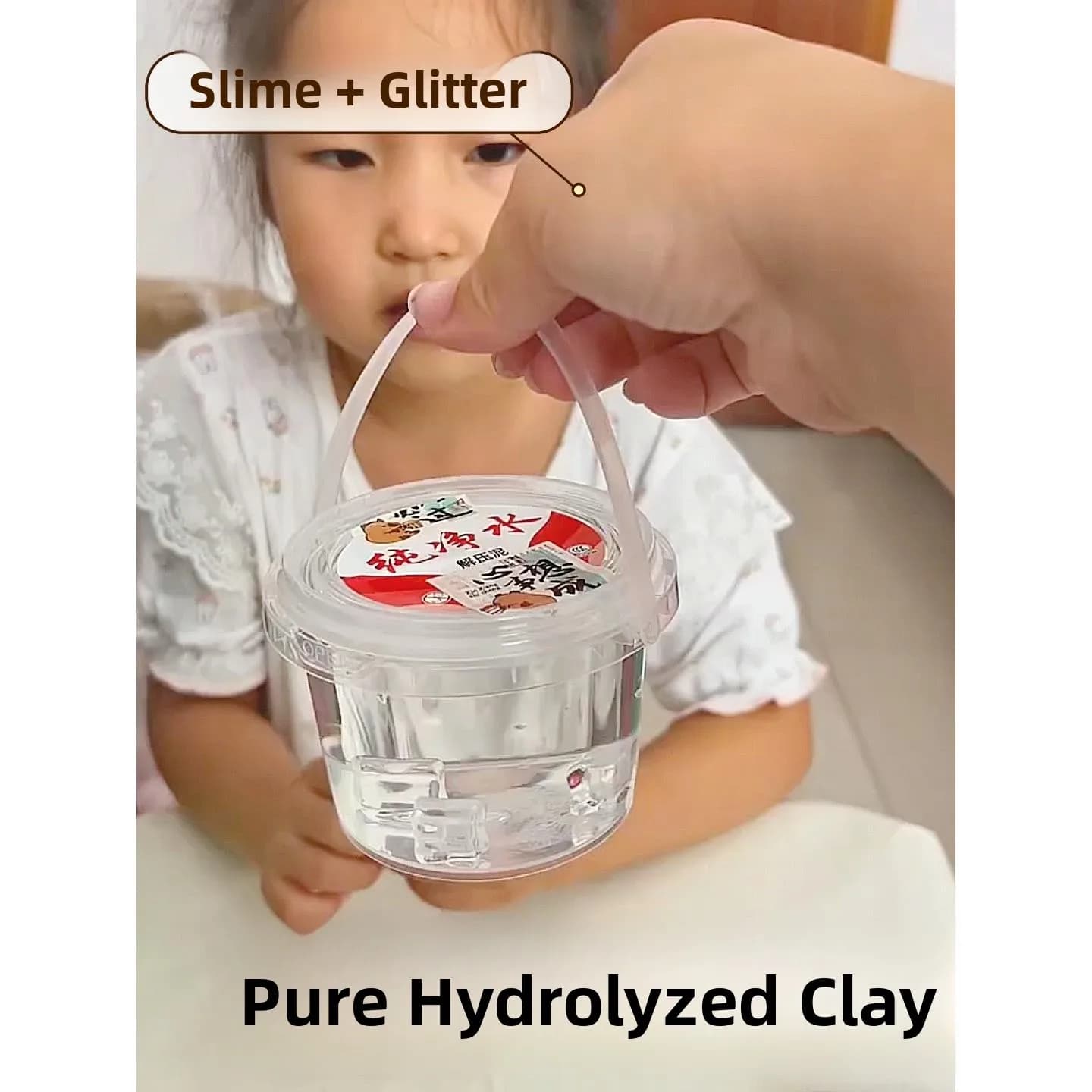 Kit di Materiale Fai-da-te per Slime Acqua Pura con Polvere Scintillante, ad Alto Valore Estetico, Colla Antistress Effetto Bolle, Giocattolo Spremibile, Kit Giocattolo Fango Cristallino