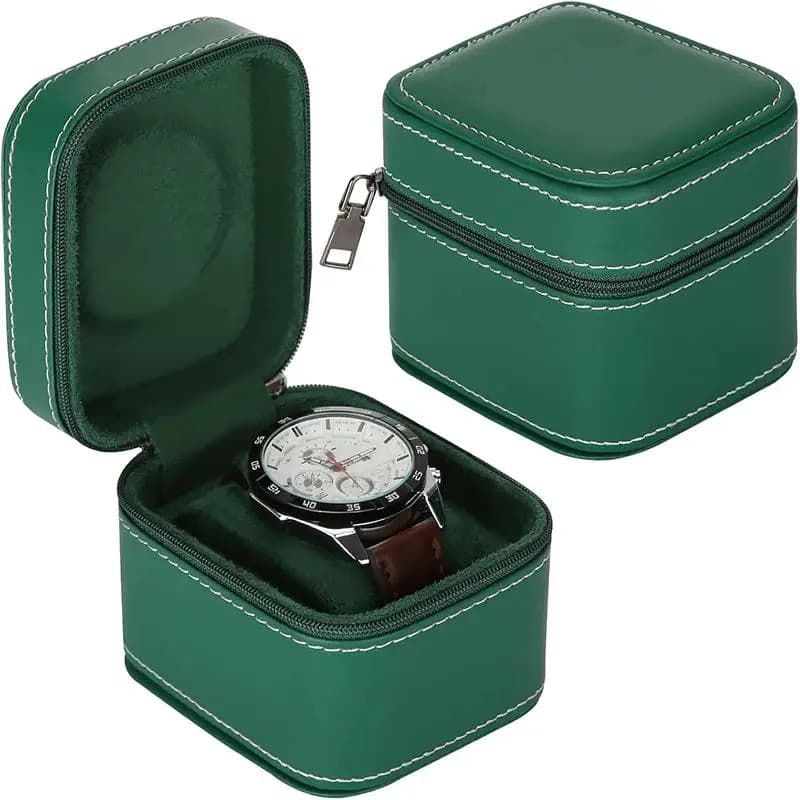 Single Watch Box PU Leather Travel Watch Case with Removable Cushion Jewelry Storage Boxes Organizer Portable Square Watch Box