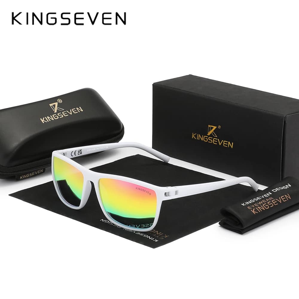 KINGSEVEN Occhiali da sole polarizzati di marca Uomo Donna Guida Occhiali da sole con montatura quadrata Occhiali di modaUV400 NUOVO LC755