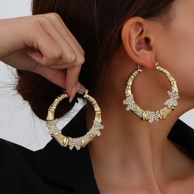 European and American new fashion butterfly shape luxury personality versatile women's earrings