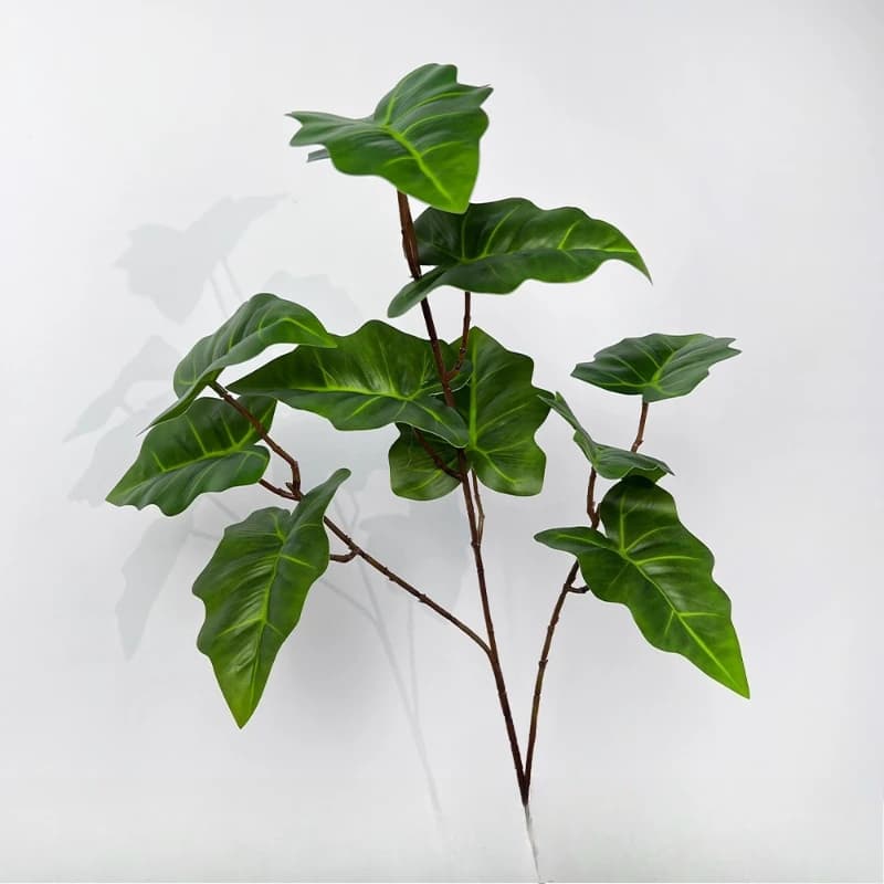 10pcs Wedding Plastic Green Plants Simulation Horseshoes Leaves Hall Decoration Artificial Plant 3-forks Horseshoe Leaf Branch