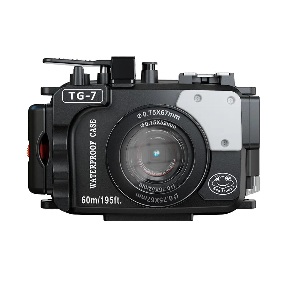 Waterproof camera case TG7 for underwater action camera Protective cover for underwater dive 60 m/195 feet with 52 mm threaded interfa