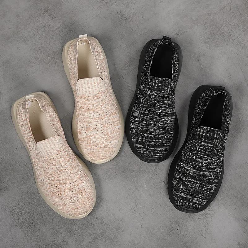 Scarpe singole primaverili da donna Scarpe da corsa pigre piatte casual traspiranti di grandi dimensioni