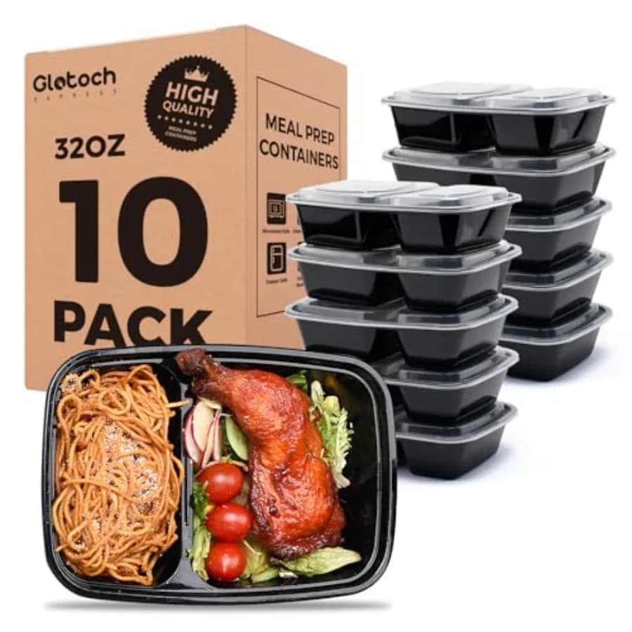Glotoch Pack 32OZ Meal Prep Containers Reusable Microwave Safe, Extra Large andThick Food Storage Containers With Lids, Durable