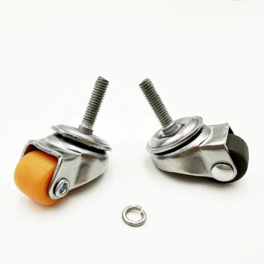 4pcs 0.5 Inch Small Casters Wheels Low Profile No Noise Mini Caster Wheels DIY Storage Box Small Furniture Wheels Appliances