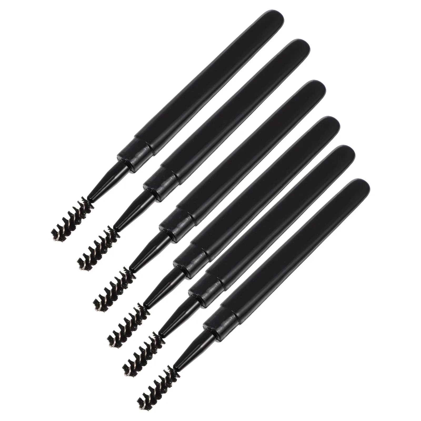 Set di 6 Pennelli per Ciglia e Sopracciglia, Applicatori per Mascara, Impugnatura Ergonomica, Strumento di Bellezza Compatto e Portatile per Donne