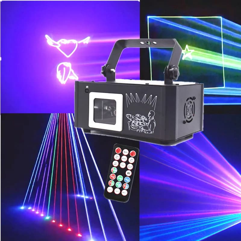 Luci da Discoteca DJ DMX512 con Attivazione Sonora e Controllo Remoto, Proiettore di Fasci Luminosi RGB 3D Animati per Palcoscenico