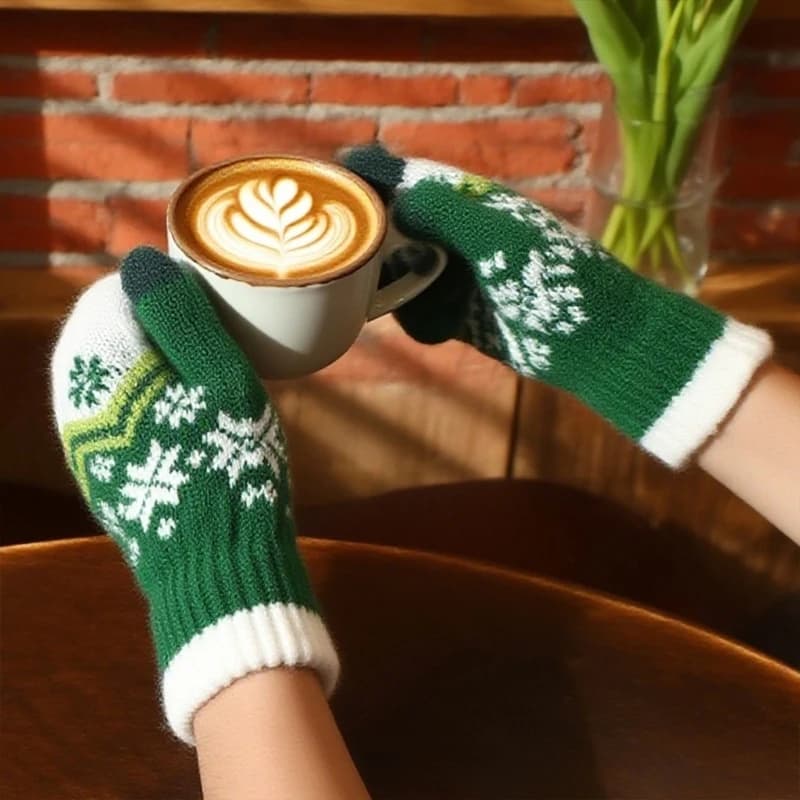 M68A Adult Full Finger Knitted Gloves for Phone Use in Cold Weather Walks