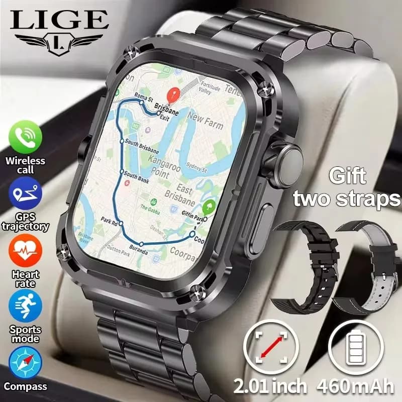 Nuovo Localizzatore GPS Astuto Della Vigilanza Degli Uomini 2.1 ''Schermo HD NFC Orologi Bussola Militare Sport All'aria Aperta Impermeabile Chiamata Bluetooth Smartwatch
