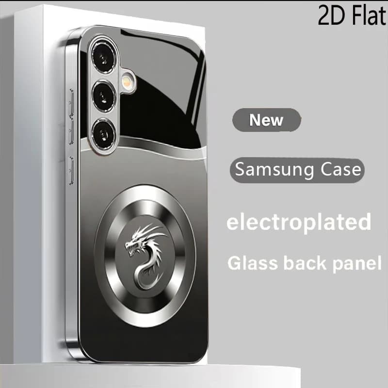 Silver Dragon Metal Signag for Samsung Galaxy S26 S25 S24 S23 S22 S21 S20 Ultra PLUS FE A Series A55 A54 A34 A33 A15 14 13 A24 2