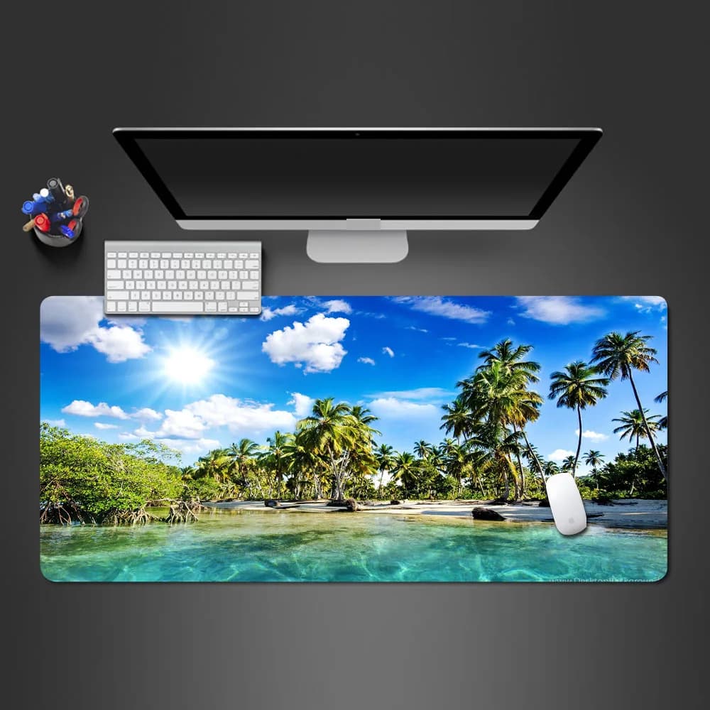 Nature Mousepad 400 x900 tappetino per Mouse grande Cloud Xxl tappetino blu s tappetino da scrivania da gioco tappetino da spiaggia accessori per scrivanie da ufficio per Computer