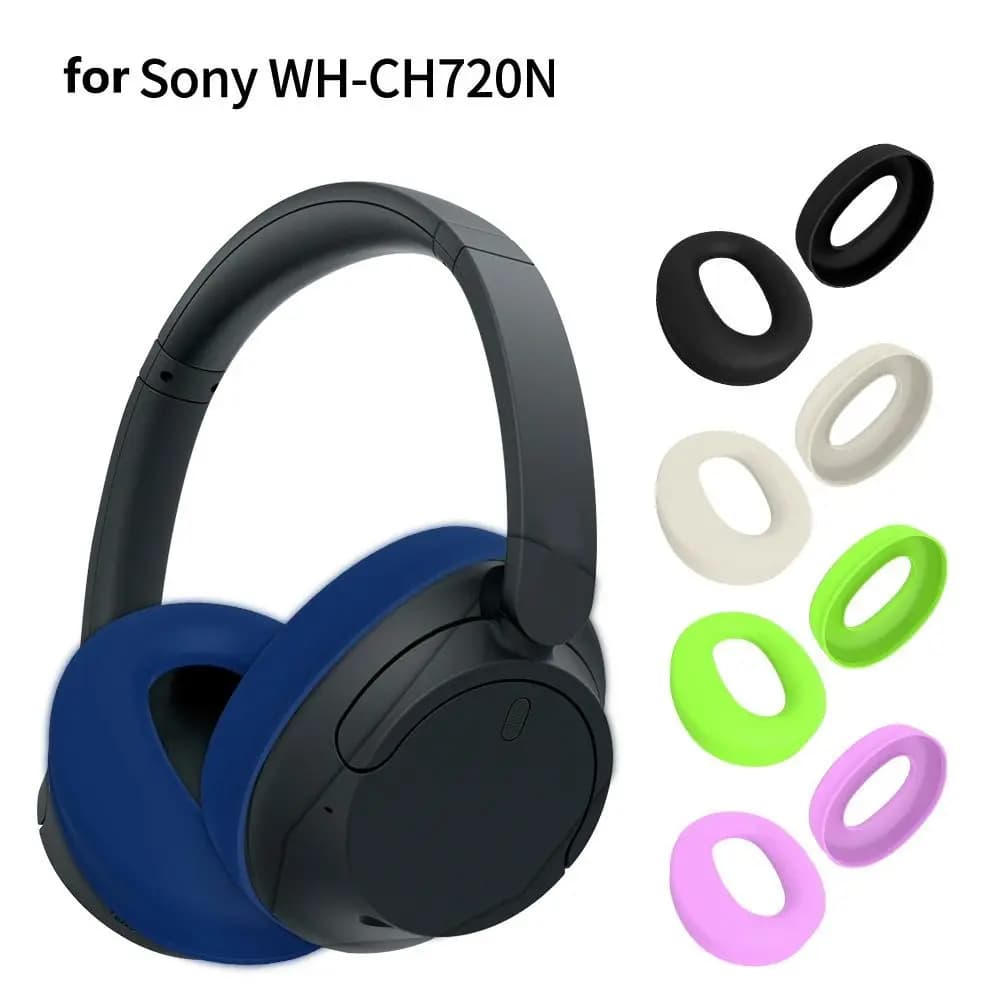 Silicone Case Cover for Sony WH-CH720N Wireless Headphones Bluetooth On-Ear Headset Anti-Scratch Ear Pad Cover,