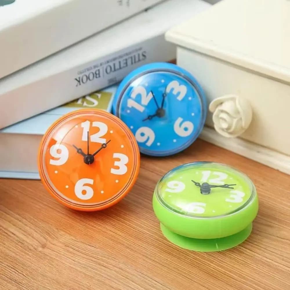 Shower watch, great for bathroom or kitchen waterproof easy to attach to the bathroom wall, wall clock with suction cup