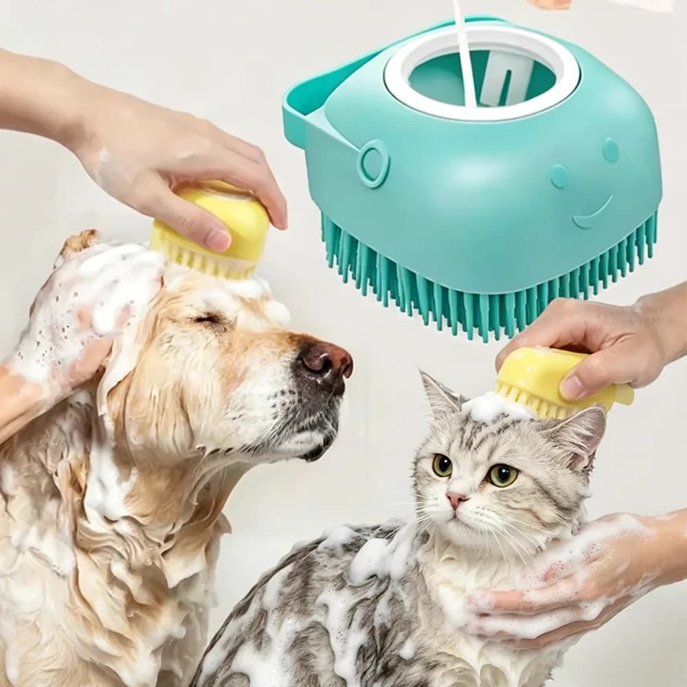 Spazzola Multifunzionale in Silicone per il Bagno degli Animali Domestici, Strumento Morbido per Massaggio e Toelettatura, Accessorio Sicuro per la Pulizia di Cani e Gatti