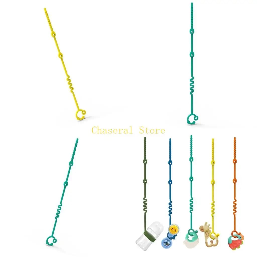 E7CE Clip per ciuccio in silicone regolabile Porta giocattoli per massaggiagengive Catena per ciuccio flessibile Accessorio per