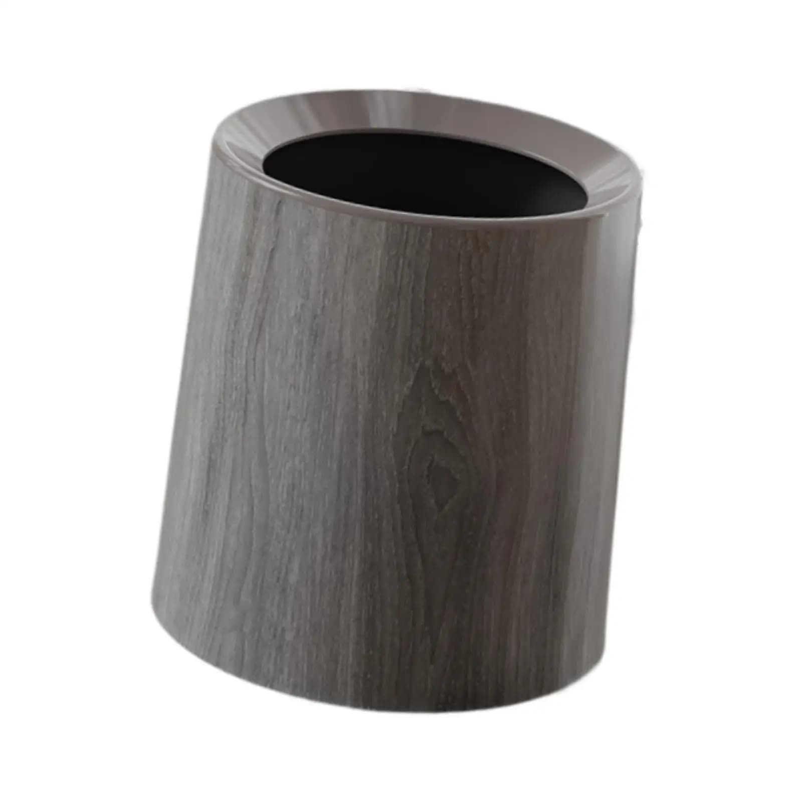 Cestino per Carta Igienica in Legno Effetto Venatura, Elegante e Portatile, Senza Coperchio, per Studio, Bagno, Ufficio, Lavanderia