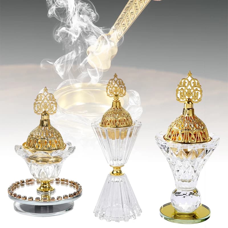 Set di bruciatori di incenso in vetro da 1 pezzo, ornamento da tavolo, fragranza domestica creativa portatile per armadietto dell'hotel, soggiorno, ufficio, feste