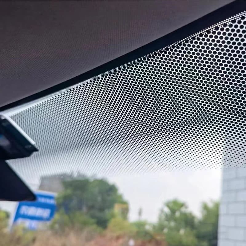 Front windscreen sticker for 2 m car sunshade - Black mesh perforated vinyl sunshade