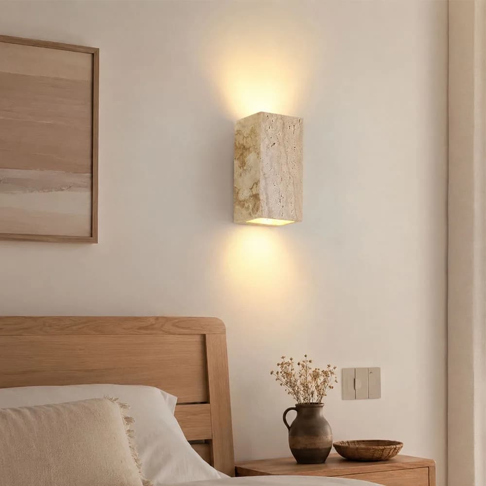 Natural Stone Wall Lamp IP65 Outdoor Waterproof Bedside Retro Sconces Lighting Fixture Home Decoration Indoor