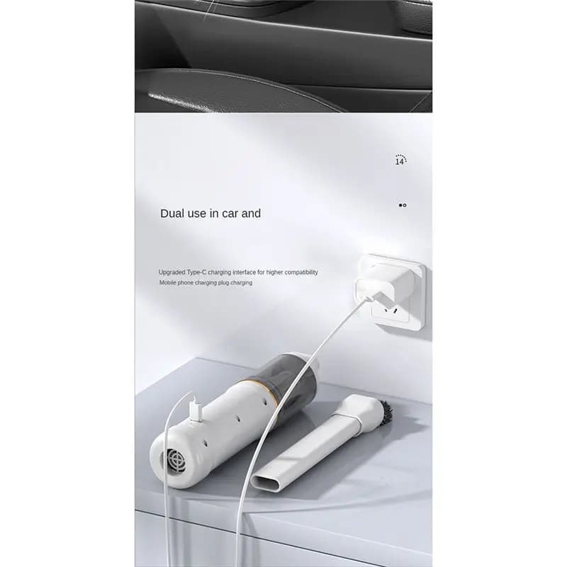 AD11 Aspirapolvere per Auto Senza Fili, Aspirapolvere Portatile per Auto e Casa, Mini Aspirapolvere Nero a Doppio Uso
