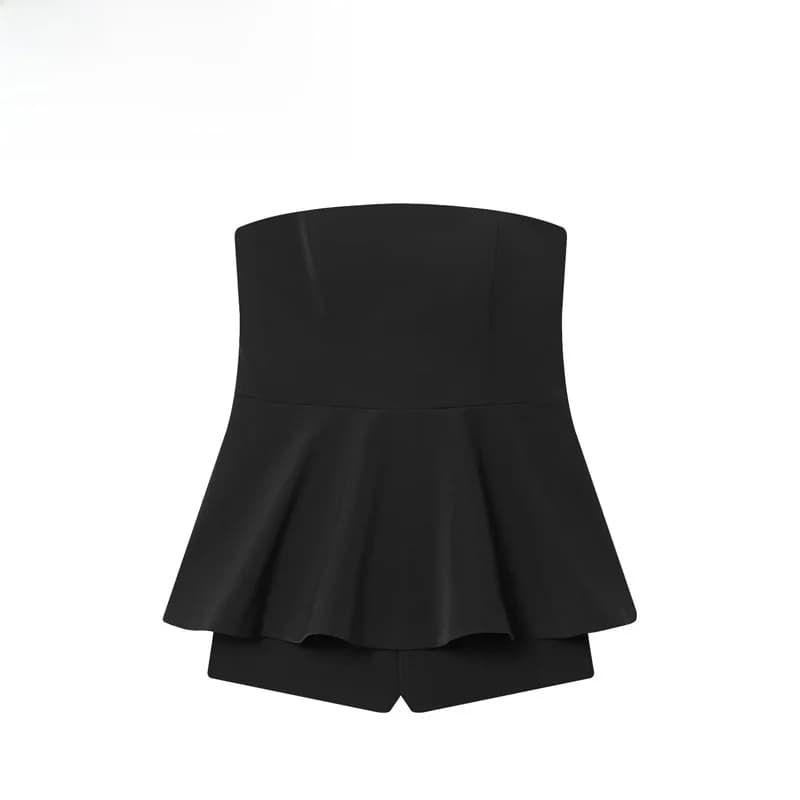 Fashionable Wrap Style Shorts Romper High Waist Slim Fit Polyester Fiber Ladies Elegant Style Spring Season New Arrival