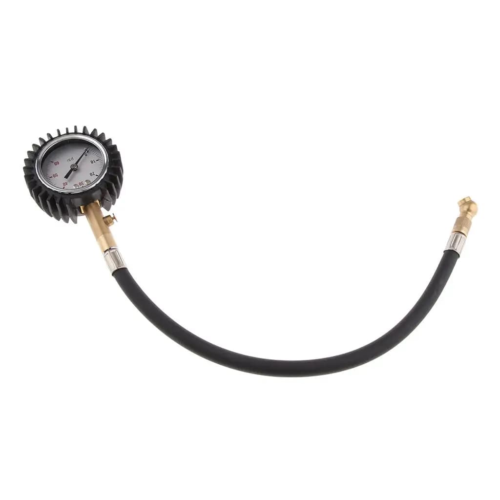 Manometro Multifunzione per Pneumatici 0-60 PSI, Gonfiatore con Quadrante, Misuratore in Plastica Resistente per Auto, Moto, Camion, Camper